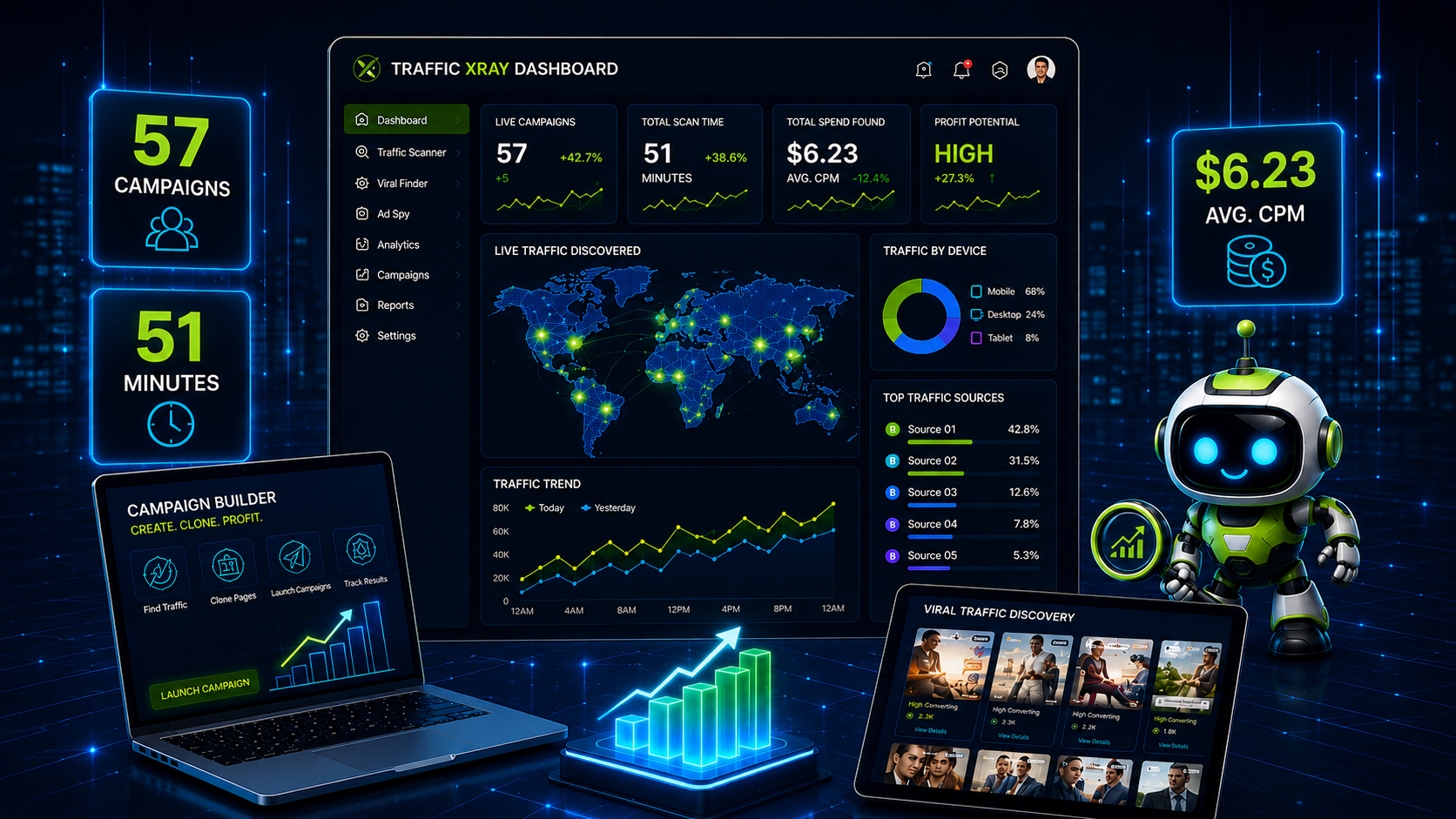 Traffic Xray intelligence engine campaign results